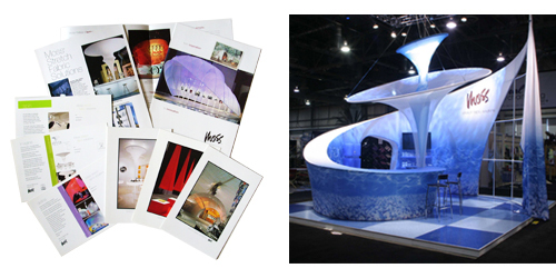 Moss print collateral and tradeshow booth